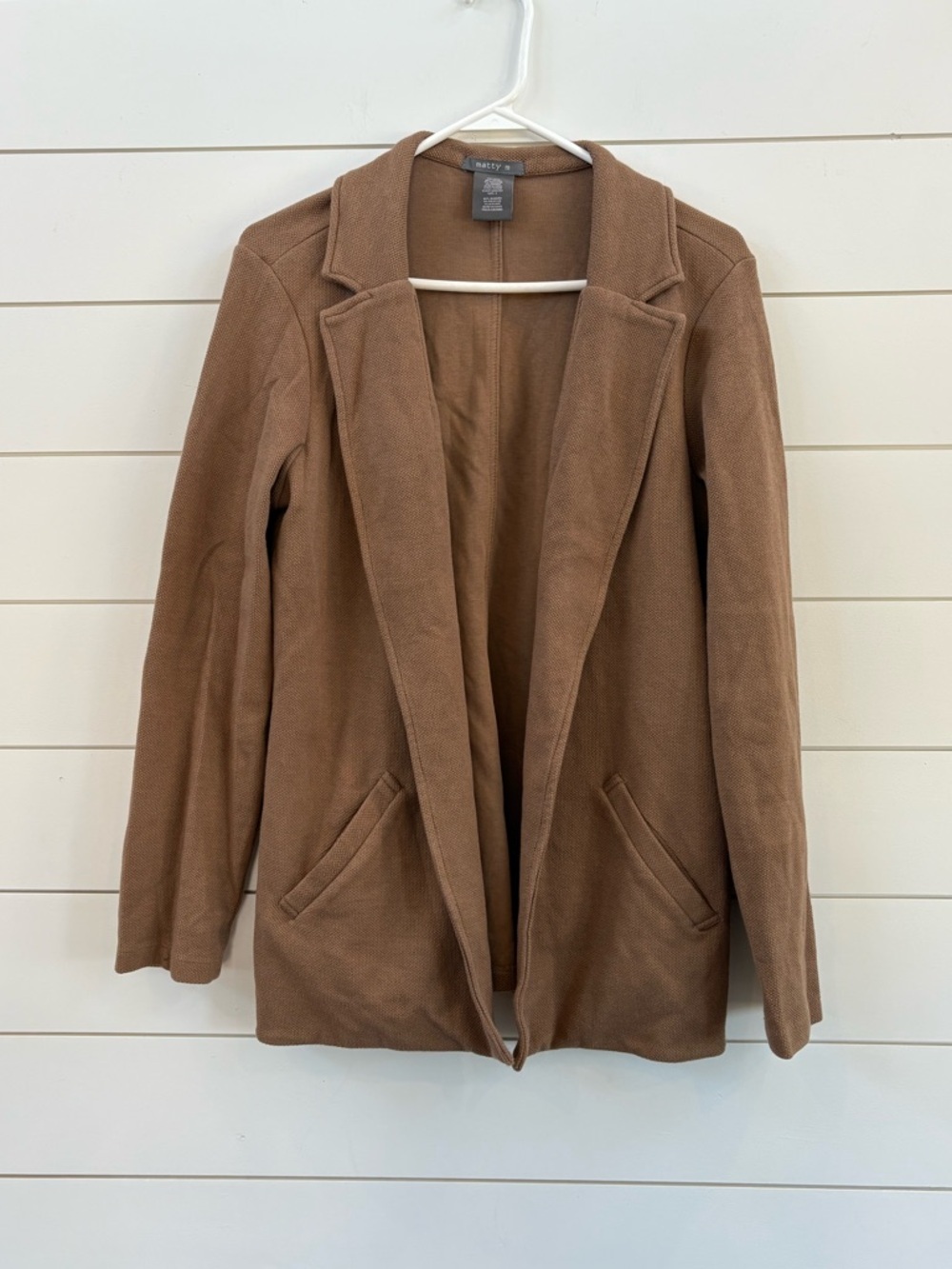 Matty M Brown Open-Front Blazer Jacket